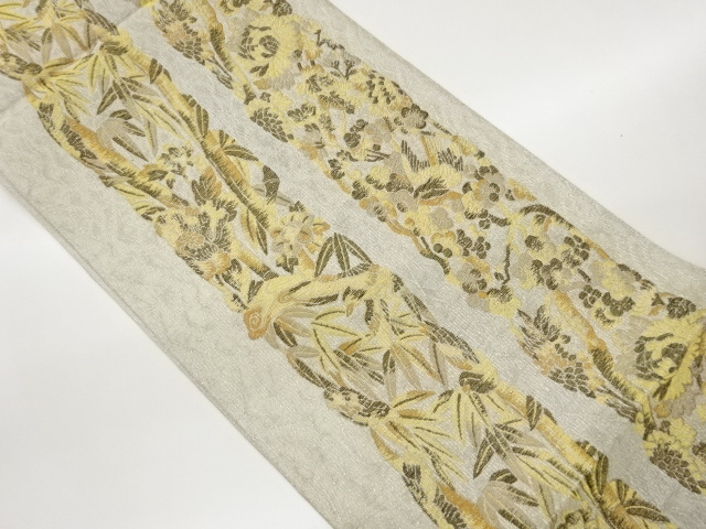JAPANESE FUKURO OBI / WOVEN UME BLOSSOM